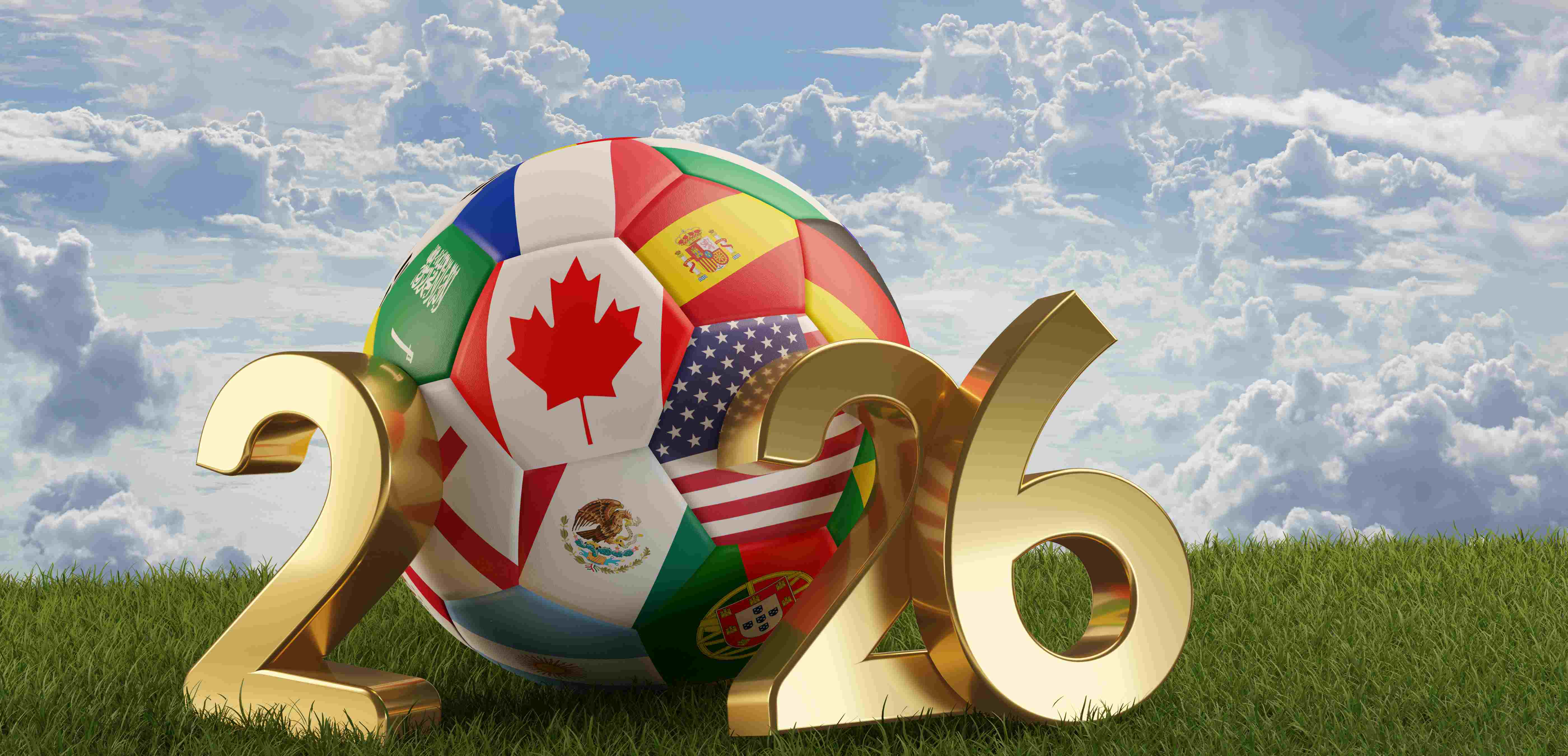 花瓣素材_flags+soccer+ball+2026.+3d-illustration_18514973
